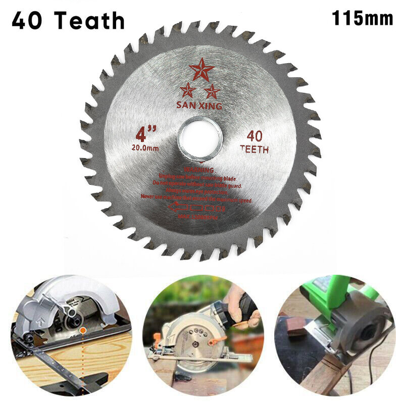 Hoja de sierra Circular duradera de 40 dientes, 115mm, para corte de madera, alto rendimiento y longevidad, adecuada para amoladoras angulares de 4