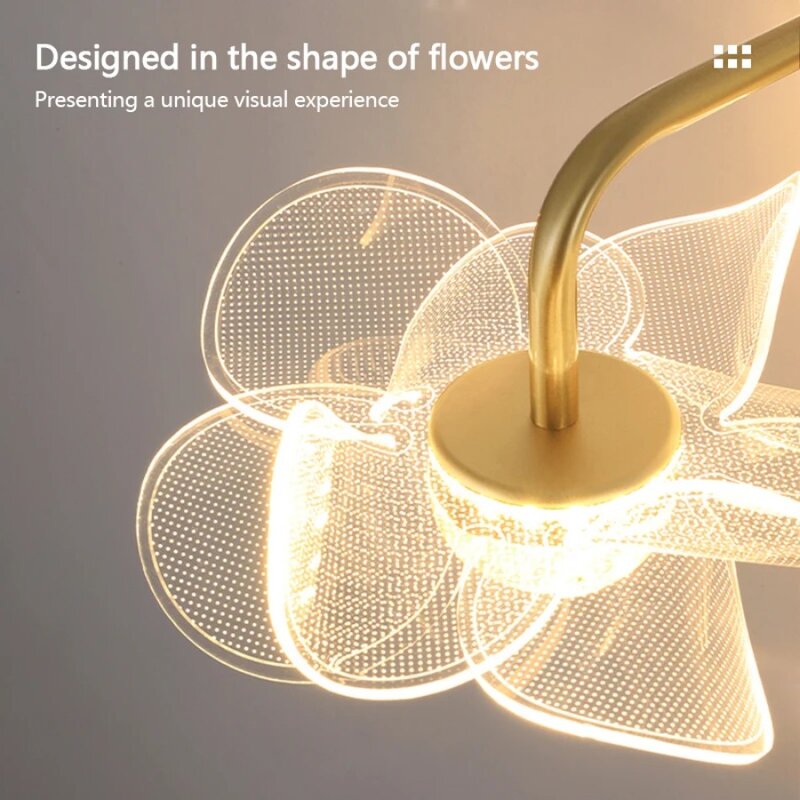LED Wall Lamp Nordic Creative Flower Shaped Reading Light Modern Simple and Luxurious TV Bedroom Bedside Background Wall Lamp