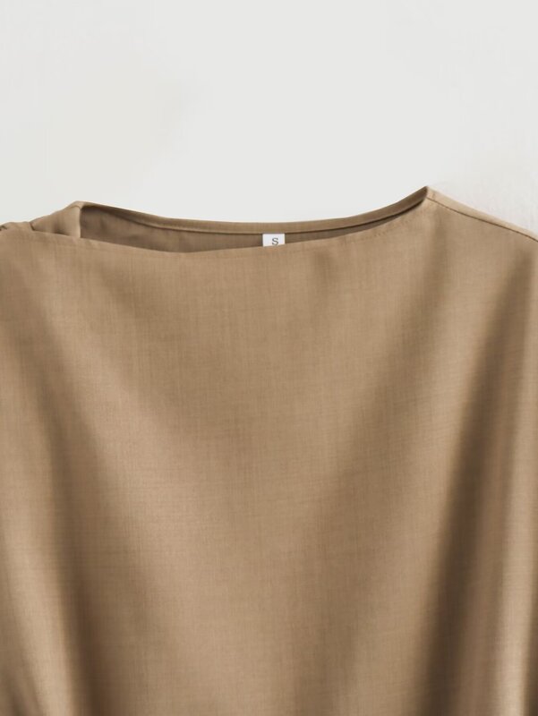 Garnitur damski 2-częściowy 2024 modny asymetryczna bluzka Retro bluzka z okrągłym dekoltem bez rękawów + na co dzień, z wcięciem w talii spodnie damski garnitur