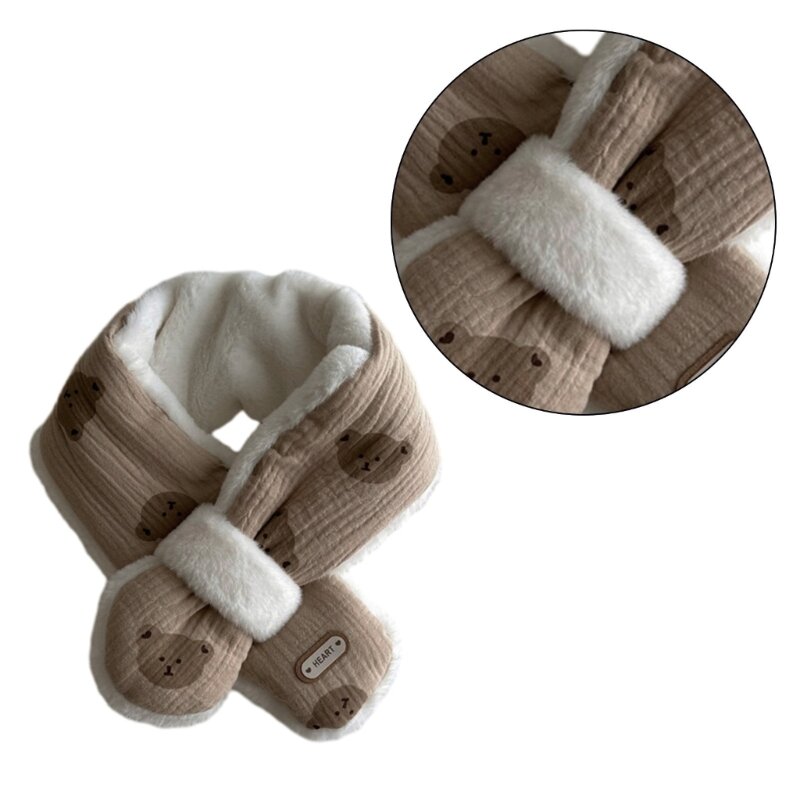 Детский шарф с милым мультяшным медведем, теплый и уютный шейный платок, осенне-зимние аксессуары, подарок для душа для и X90C