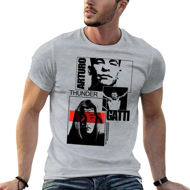 Arturo gatti-男性用の特大のTシャツ、ボクシング凡例、ブランドの服、ストリートウェア、大きなサイズのトップス、綿100% 、2510