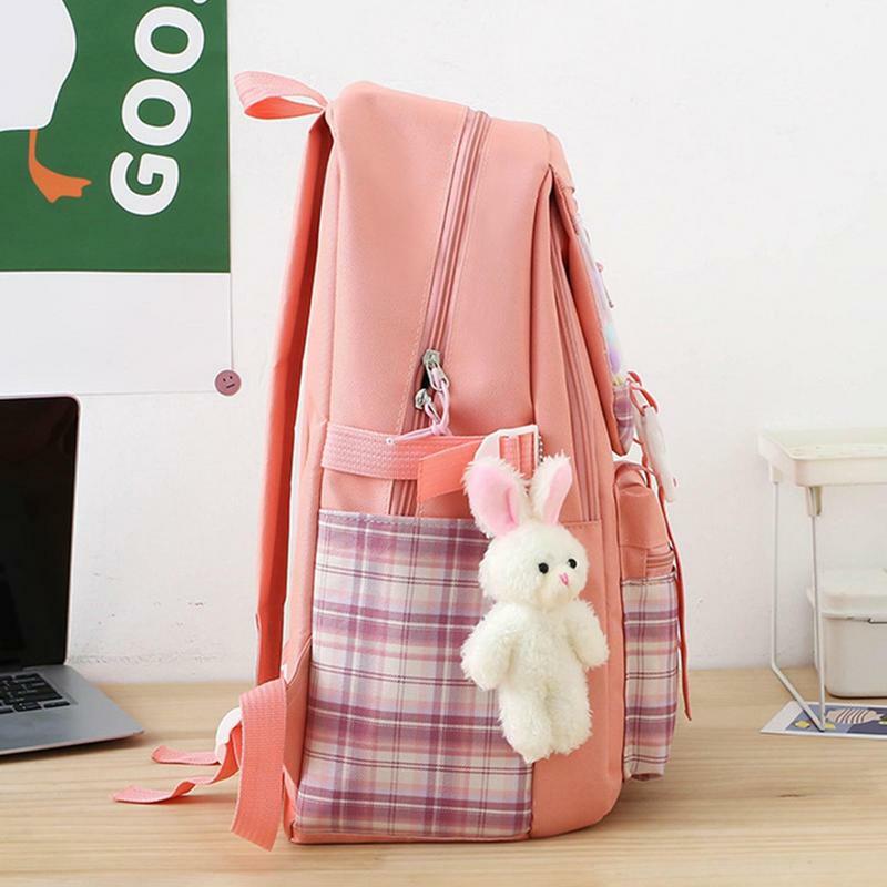 Вместительные милые ручные сумки с подвеской в виде кролика, 4 шт., для школьников, студентов для путешествий на ногу