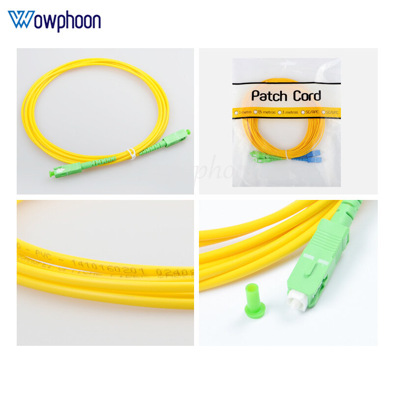 1M SC APC UPC FC APC kabel Patch serat optik 3.0mm PVC G652D Fiber Jumper Simplex SM FTTH kabel optik Fiber optika disesuaikan