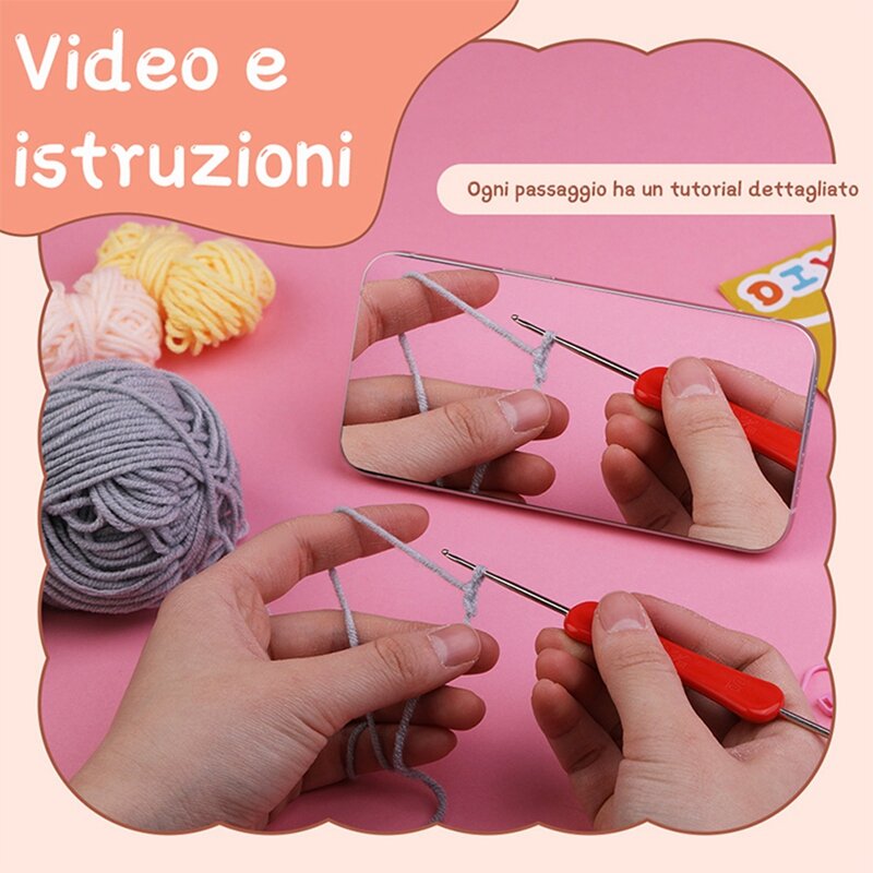 DIY Elefante Crochet Kit com agulhas de tricô, Plush Doll, fácil de instalar, fácil de usar
