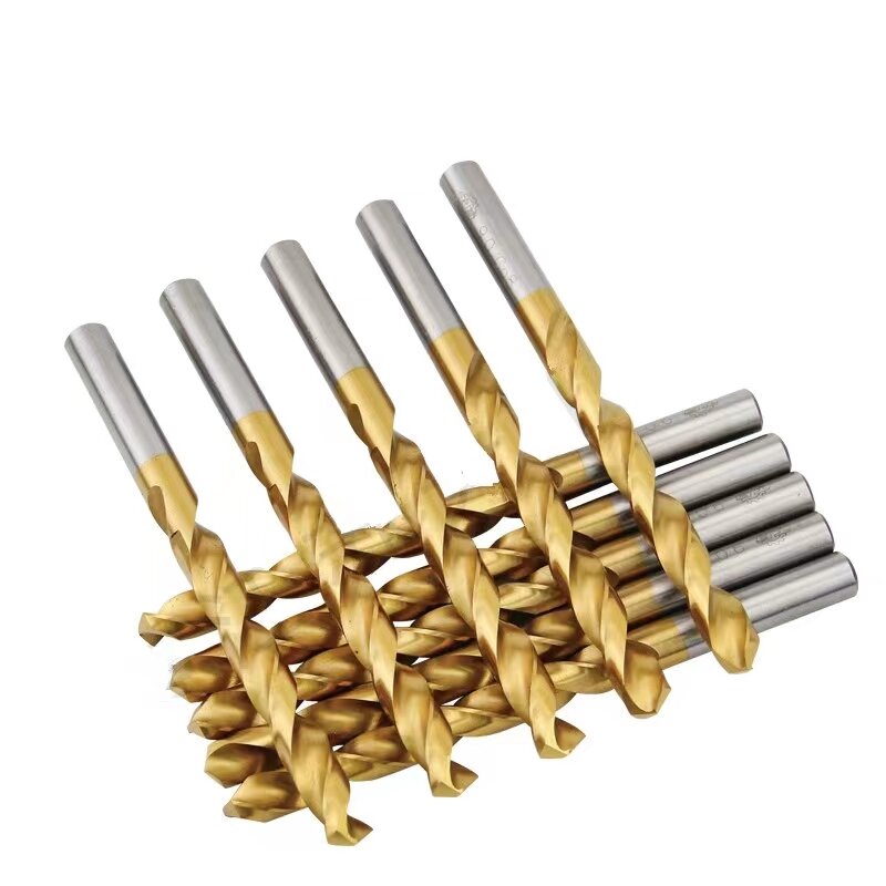10PCS 0,5mm-5,0mm High Speed Stahl Titan Beschichtete Gerade Schaft Twist Bohrer Für Metall (1mm/1,5mm/2mm/2,5mm/3mm/4mm/5mm)