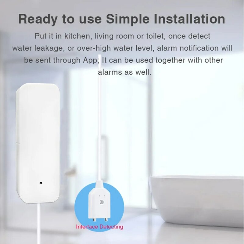 Smart Life App Compatível Sensor De Água, Envia Notificação Rápida, Seu Smartphone Quando Detecção De Vazamento De Água, TUYA