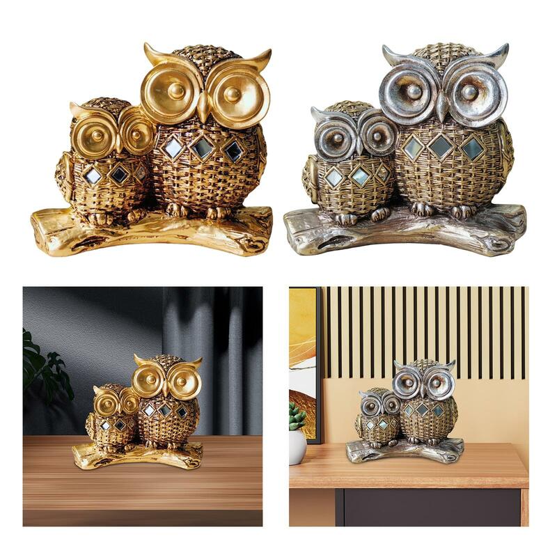 Owl Statue Modern Creative Tabletop Ornament for Cabinet Living Room Desk