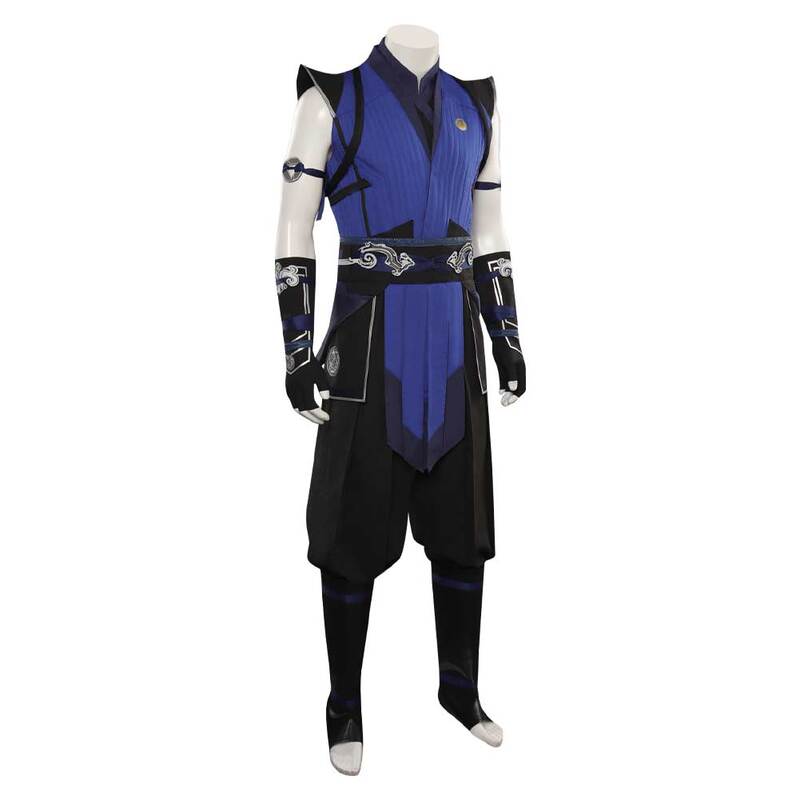 Setelan kostum Cosplay Sub-Zero Mortal Kombat pria rompi celana masker Set lengkap pakaian penyamaran permainan peran karnaval Halloween