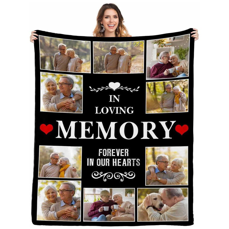 Commemorative photo blankets customized in our hearts, used for commemoration, personalized love memory blankets