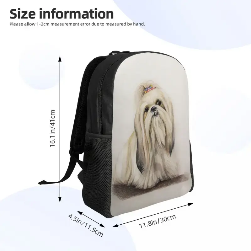Mochilas de cachorro Shih Tzu para mujeres y hombres, mochilas escolares resistentes al agua, bolsa de animales con estampado de perros universitarios