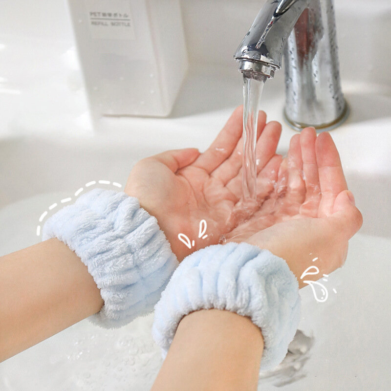 2Pc Wassen Absorberende Polsband Wrist Guard Badkamer Accessoires Gezicht Wassen Artefact Hand-Wassen Manchet Anti-Wetting mouwen