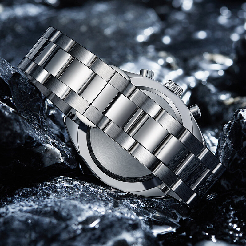 Top Brand Mark Fairwhale Fashion Business Men’s Watches Stainless Steel Blue Clock Luxury Waterproof Quartz WristWatch Man Reloj