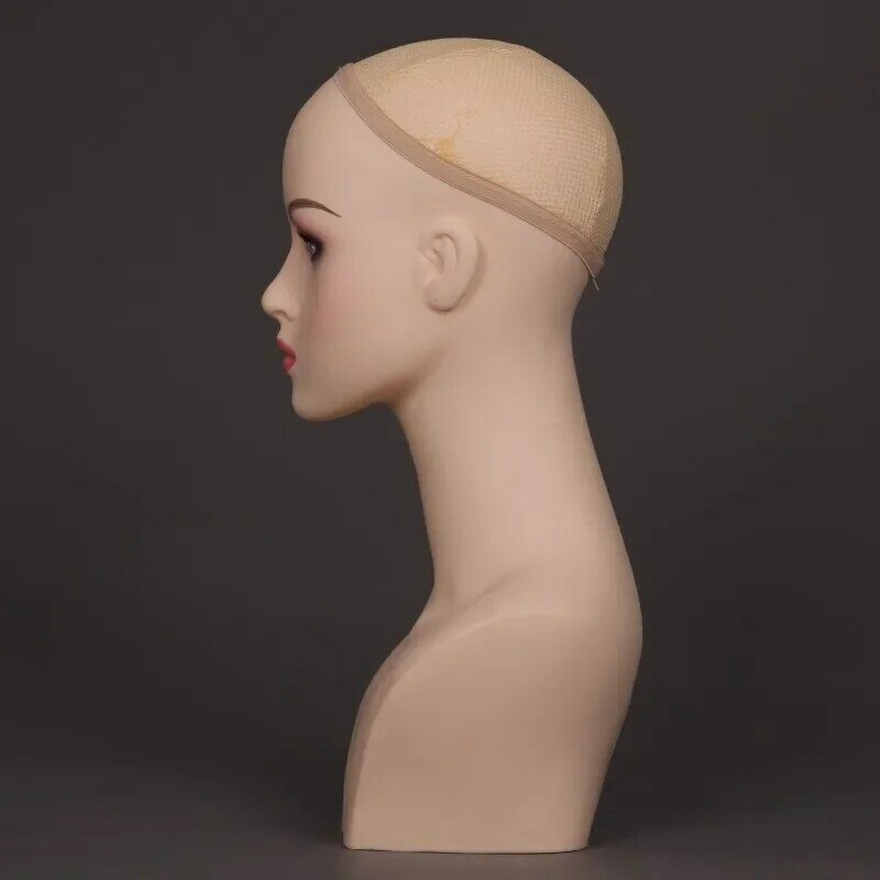 Cabeza de Maniquí de exhibición de pelucas femeninas, cabezas de muñeca de maniquí realistas, exhibición de sombrero de peluca