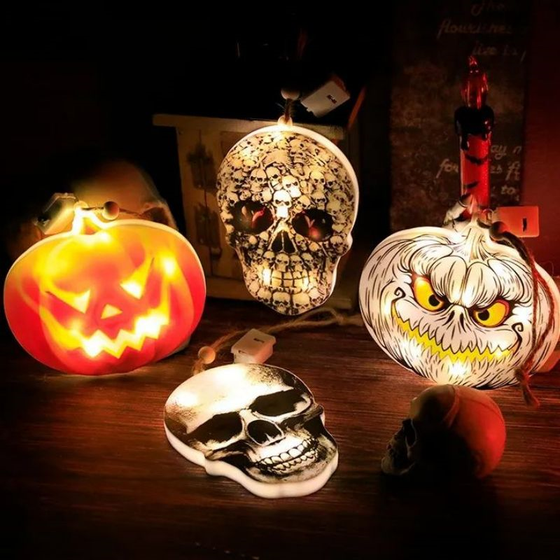 Luzes decorativas LED string para festa de halloween, fantasma, crânio, globo ocular, abóbora, festival, novo, 2023