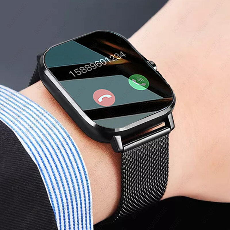 2024 Nieuwe Bluetooth Antwoord Oproep Smart Watch Mannen 1.69 "Full Touch Dial Call Fitness Tracker Ip67 Waterdichte Smartwatch Man Vrouwen