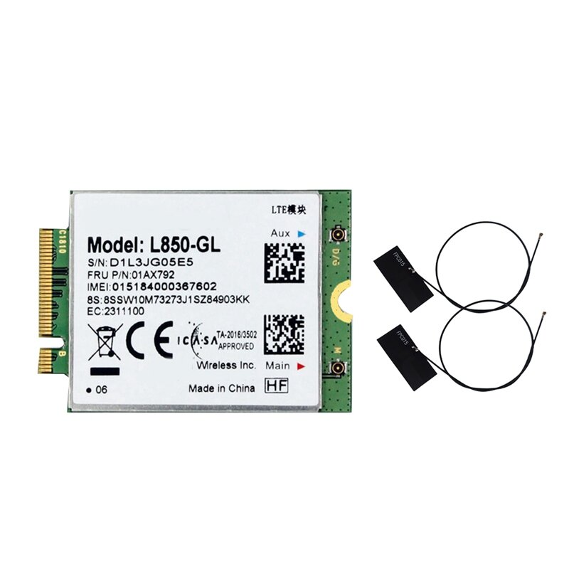 L850 Gl Wifi Kaart + 2 Xantenne Accessoires 01ax792 Ngff M.2 Module Voor Lenovo Thinkpad T580 X 280 L 580 T 480S T480 P 52S