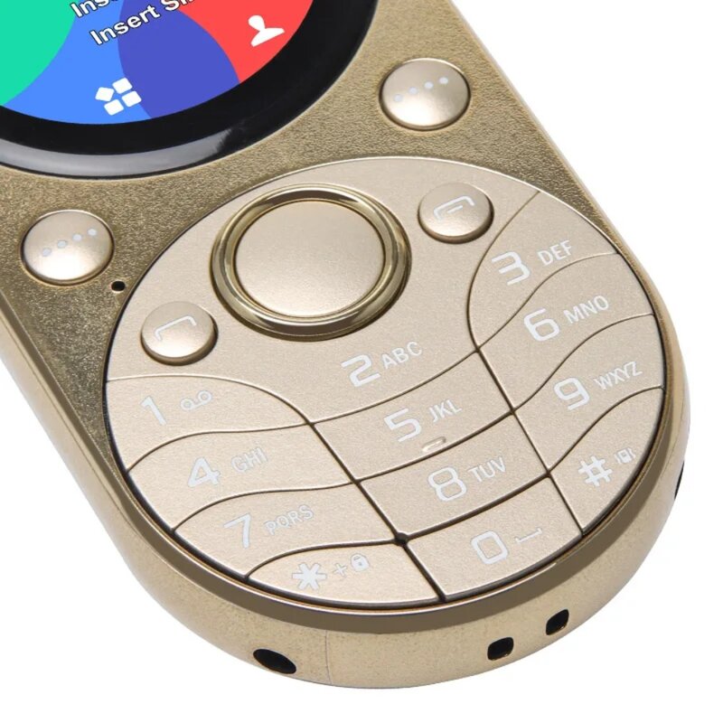 UNIWA-Mini Oval metal pequeno recurso telefone, W1391, teclado celular, Dual SIM, 1.39 "tela LCD redonda, MP3, MP4 rádio sem fio