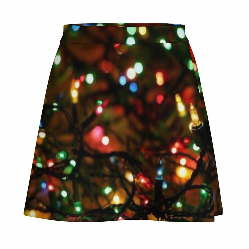 Minifalda de fondo con luces de Navidad para mujer, faldas de moda, novedad de verano, 2023