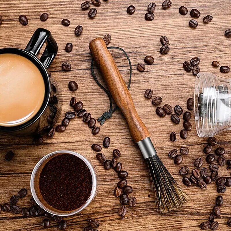 Brosse de machine à café polyvalente, unique, facile à nettoyer, longue poignée, anti-usure, universelle, infuseur de café, facile à utiliser