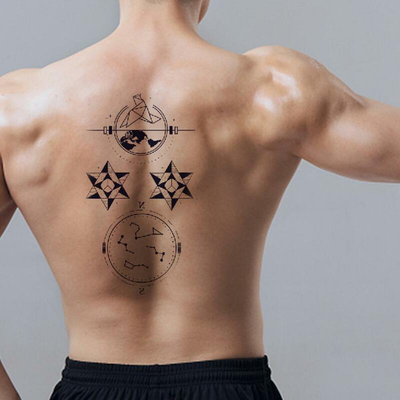 Pegatinas de tatuaje 3D de larga duración para hombro, pegatina temporal sin olor, 1 hoja