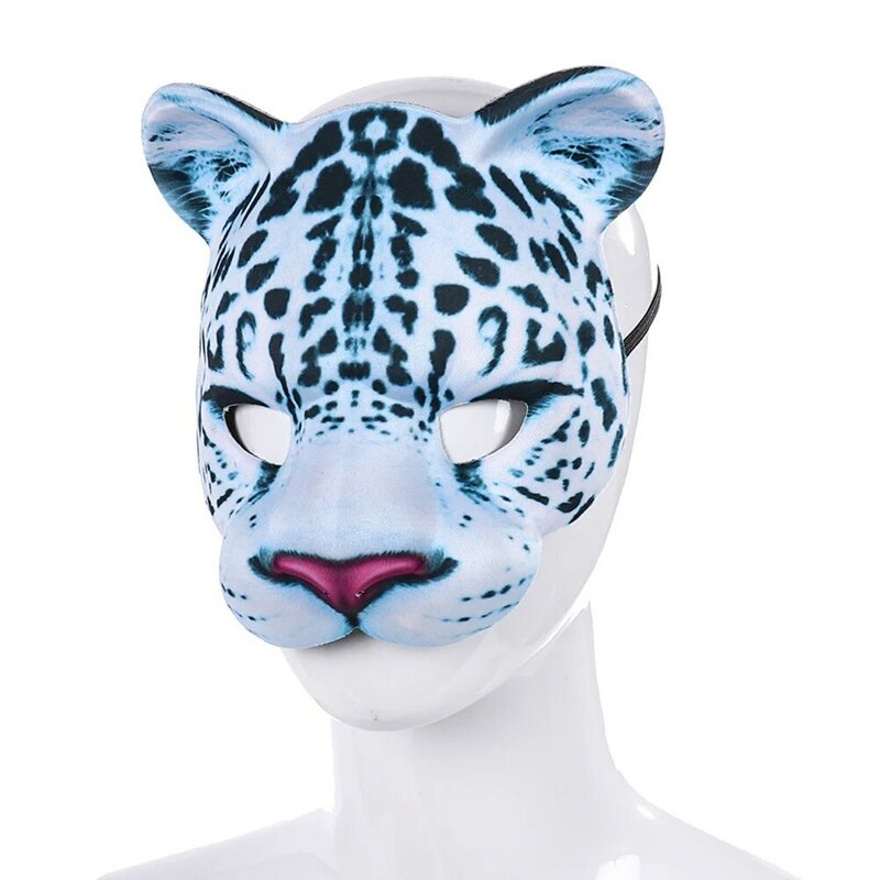 Vestido de fantasía de leopardo con cabeza de leopardo para Halloween, disfraz de mascarada de ópera, miedo