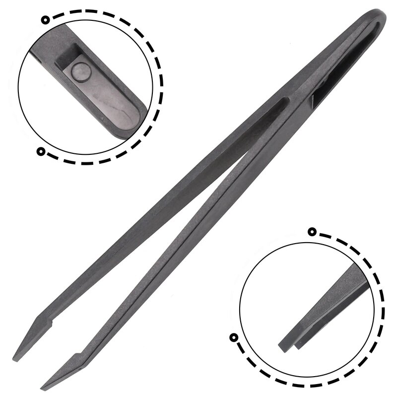 High Quality Tweezers Repair Tool Anti-Static Black Carbon Fiber Convenient Curved Tool High Grade Maintenance Precision Safe
