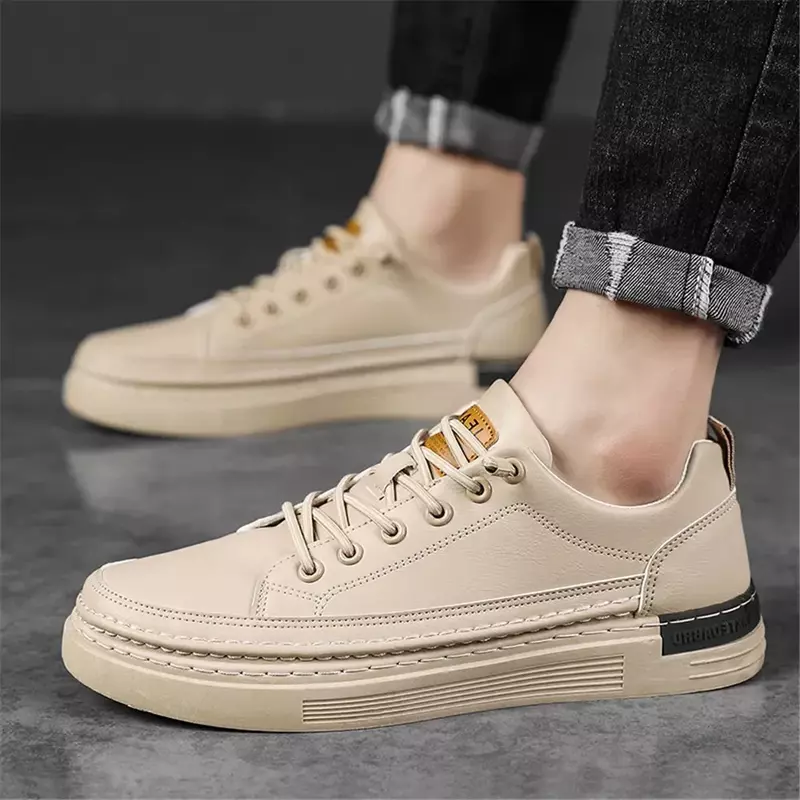 Elastic Shoes for Men Trend Casual Brand Leather Shoes 2023 New Sneakers Men Comfortable Walking Flats Slip on Man Loafers