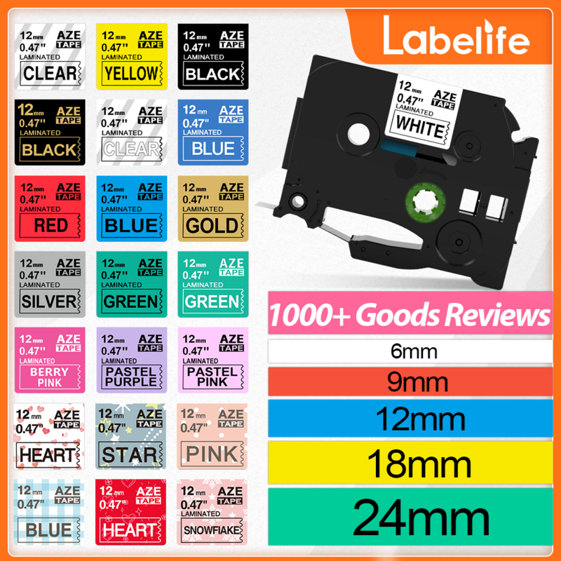 Ruban d'étiquettes compatible pour imprimante Brother, Tze231, PTH110, PTDfemelle, P710BT, 231, 221, 241, 251, 12mm, 18mm, 24mm