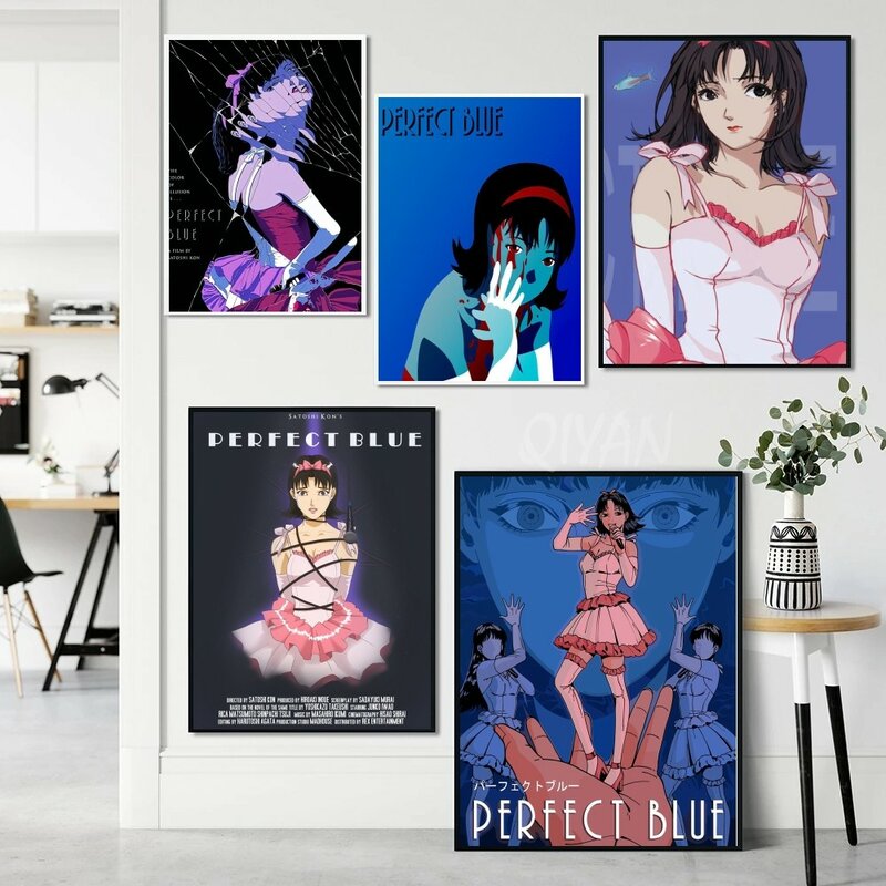 Cartaz Japonês Anime Clássico em Quadrinhos, Azul Perfeito, Impressão em Papel, Sala de Estar, Quarto, Entrada, Bar, Café, Arte, Decoração Pintura, Casa
