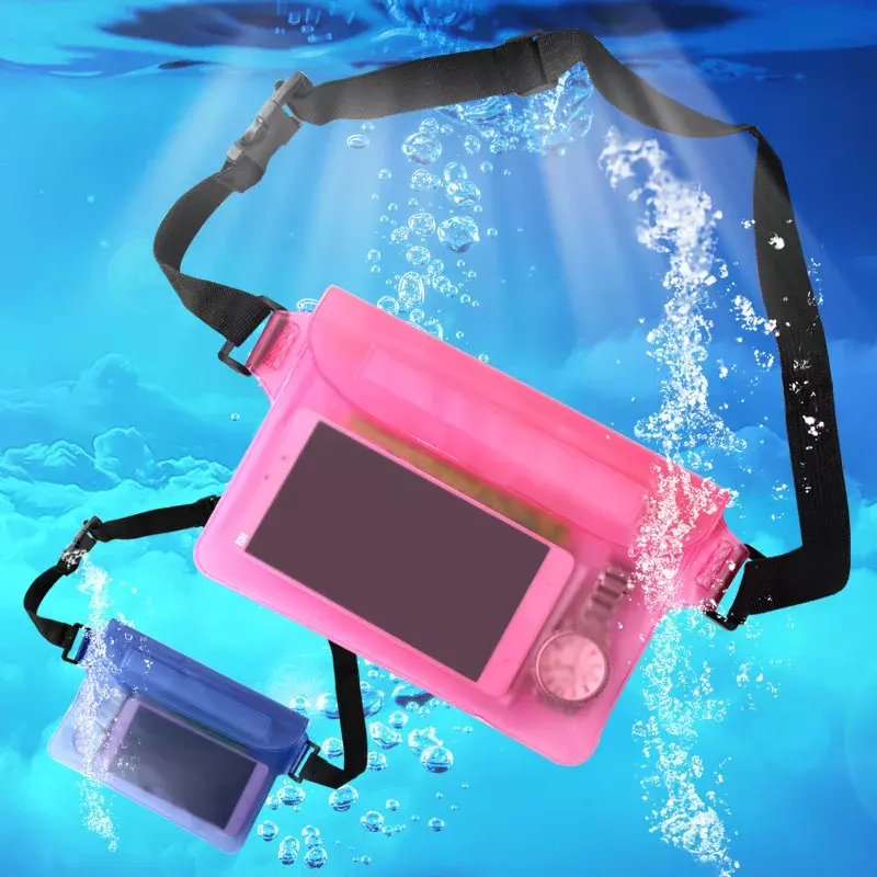 Riñonera impermeable de 3 capas para teléfono móvil, bolsa de hombro de secado bajo el agua para buceo, natación, esquí y Snowboard