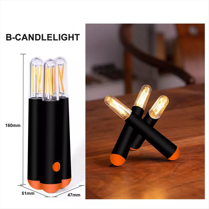 Veilleuse de camping LED, lanterne aste USB, lampe de camping portable avec gradation, lumières pour la randonnée, la marche nocturne, l'extérieur