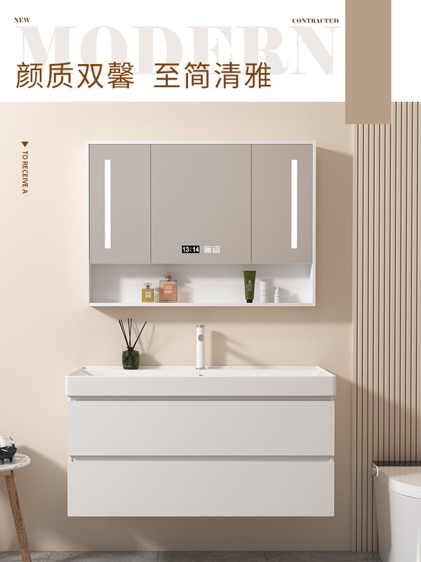 Gong Cai kabinet kamar mandi, bak cuci wajah kaliber besar kombinasi keramik seluruh wastafel