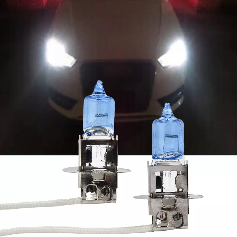2ชิ้น H3รถยนต์100W 12V หลอดไฟฮาโลเจน453ซ็อกเก็ตไฟตัดหมอกสว่างมากหลอดไฟสีขาวอัตโนมัติปลั๊กแอนด์เพลย์ดัดแปลงอัตโนมัติ