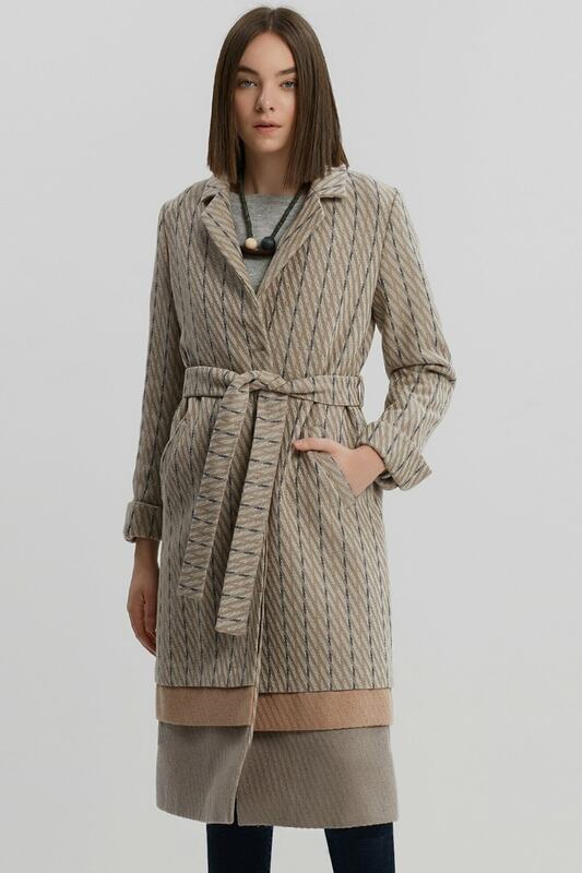 Vison feminino melange em camadas cinto listrado casacos longos casual moda feminina roupas ao ar livre vison cor inverno wear