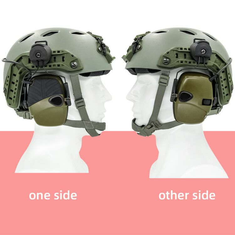 전자 사격 헤드셋 헬멧 장착 버전, 사냥 픽업 및 소음 감소 전술 헤드셋 청력 보호 귀마개