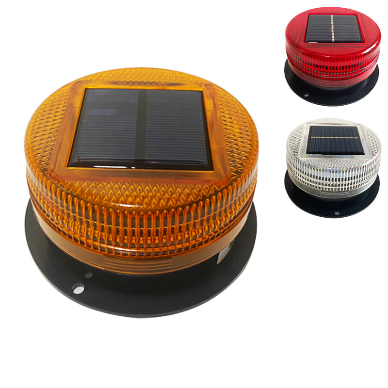 Luz de advertência magnética para carro e caminhão, energia solar, 8 LED, farol estroboscópico, âmbar, lâmpada policial, sinal de emergência, sensor automático