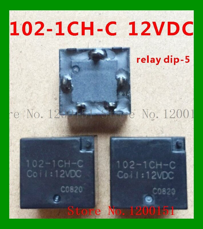 102-1CH-C 102-1CH-S 102-1CH-V 12VDC Relais Dip-5