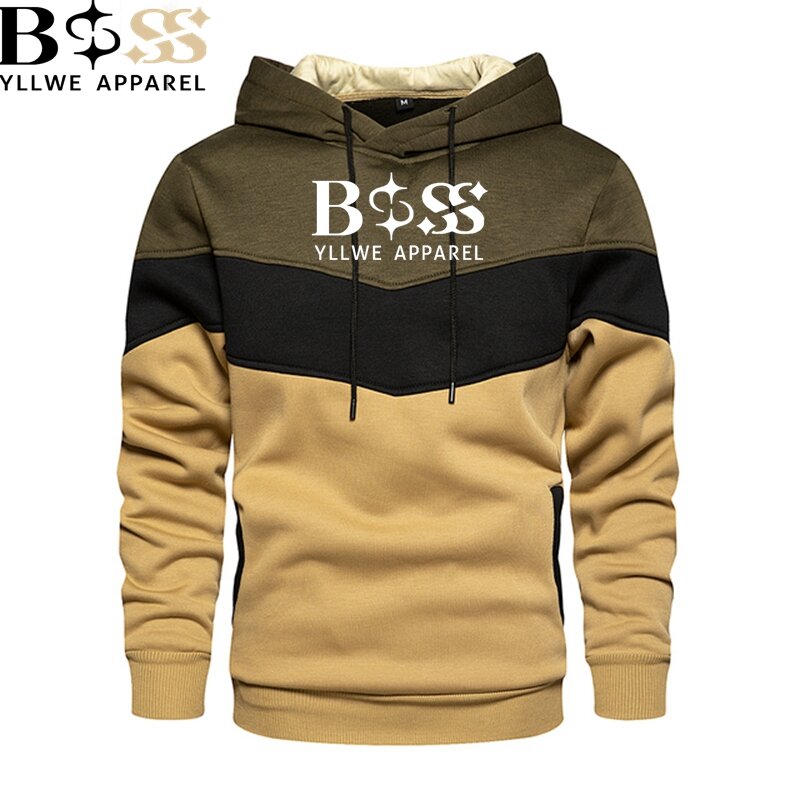 Comfortable men's sportswear autumn and men's hooded sweatshirt BSS YLLWE APPAREL long sleeved hooded street hood