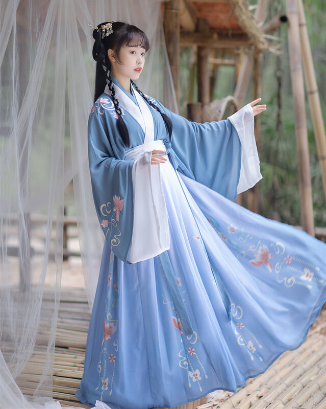 Chinese Ancient Traditional Dress Woman Elegant Hanfu Dress Fairy Embroidery Dance Costumes Tang Suit Girl Princess Clothing