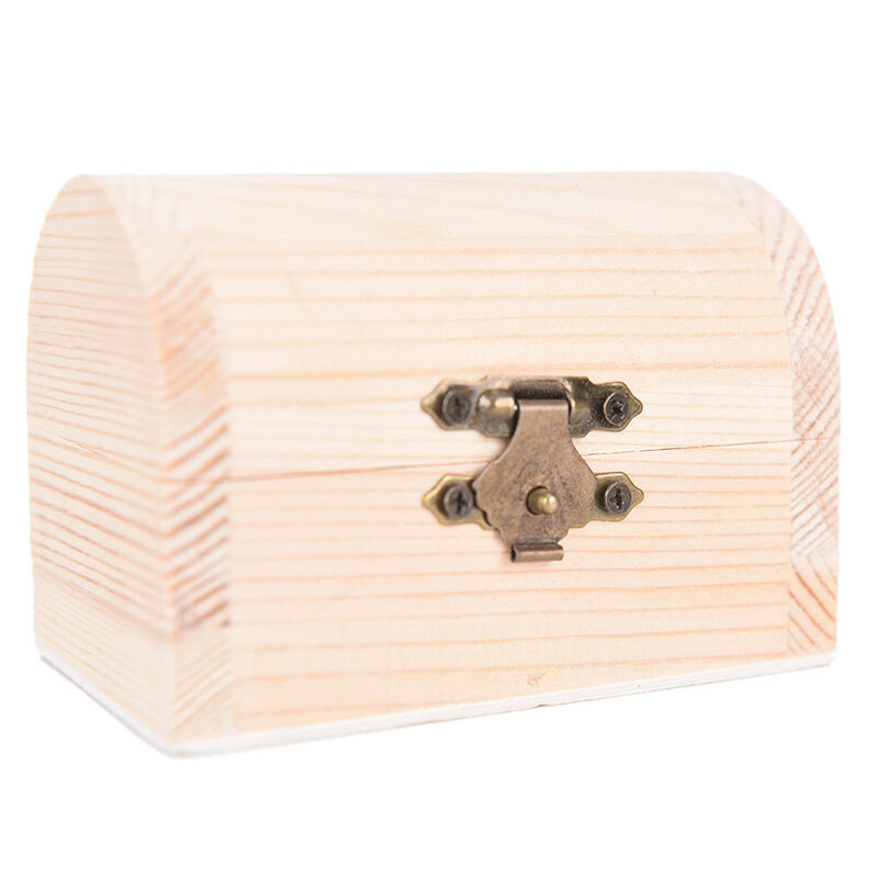 Przenośny drewniany pokrowiec na pudełko na biżuterię z skrzynia skarbów w stylu Vintage 9x6x5cm wielofunkcyjny wystrój domu