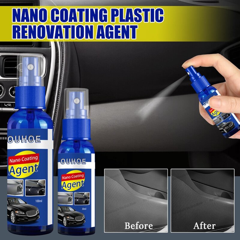 Nano agente de revestimiento de restauración de plástico para coche, aerosol de revestimiento Exterior, renovación de asiento limpio