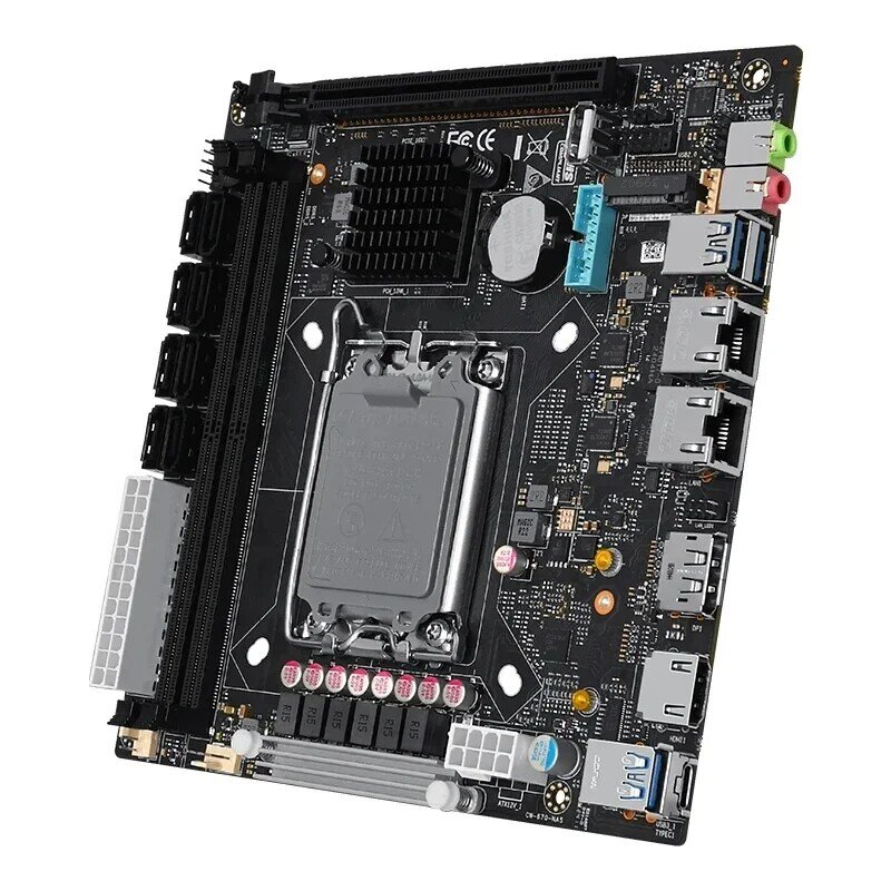 Q670 Motherboard Intel vPro 8-Bay NAS, Motherboard 12/13/14th Gen LGA1700 CPU 3x NVMe 8x SATA3.0 1x PCIEx16 2x DDR5 2x2.5G LAN Mainboard