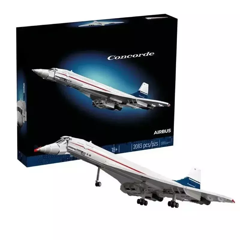 Auf Lager 10318 Ikonen concorde Airbus berühmte Überschall kommerziellen Passagier flugzeug Modellbau steine Spielzeug für Kinder Geschenke
