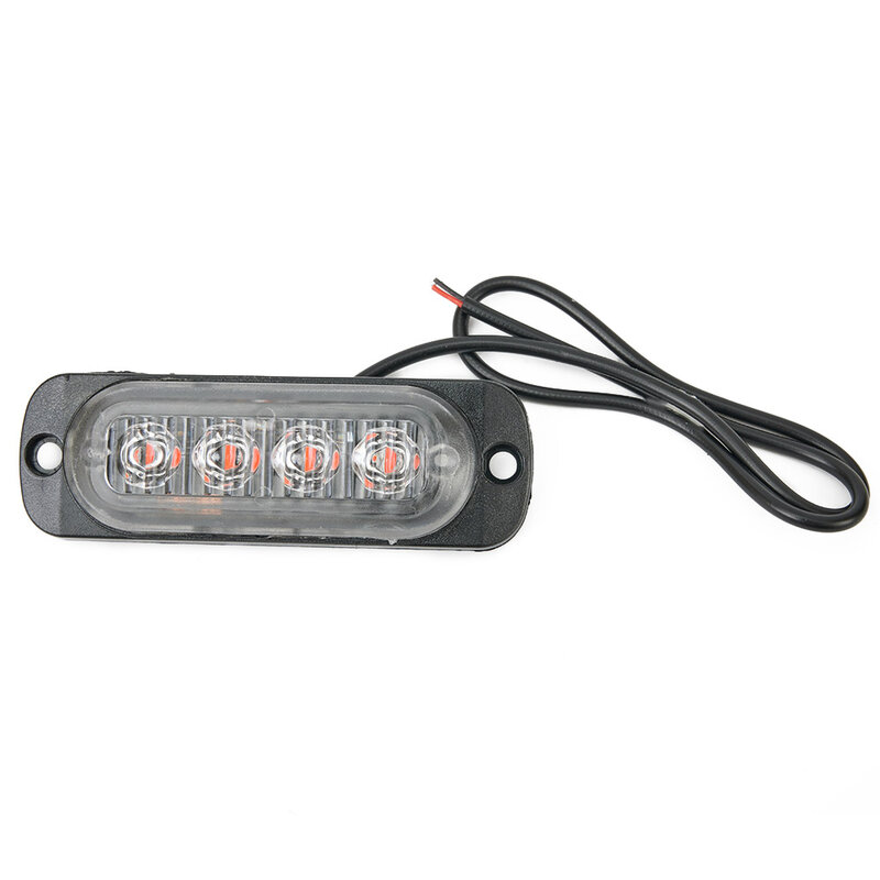 Kit de luz de trabajo para coche, lámpara de plástico transparente de 36W, 4LED, 12V-24V, accesorios de repuesto, advertencia roja