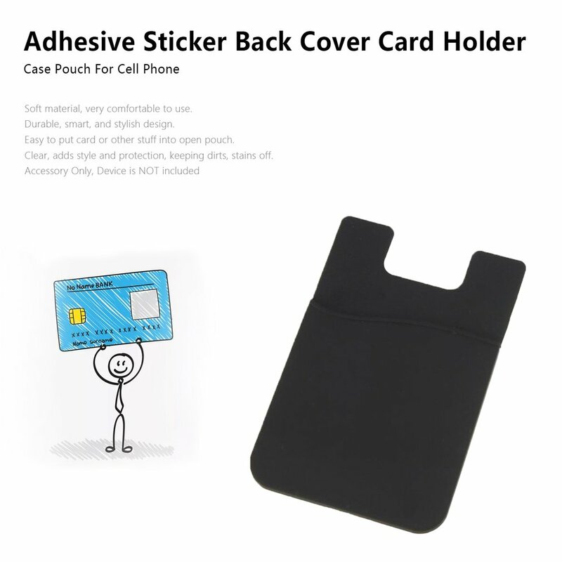 Suporte de cartão de capa adesiva para celular, Bolsa de silicone macio, Protetores confortáveis de cartão de crédito, 1pc
