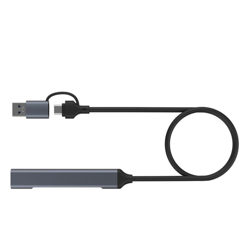 컴퓨터 허브 USB 3.0 C타입 도킹 스테이션, PVC 그레이, 2 인 1 도킹 스테이션, 4 포트, 7 포트