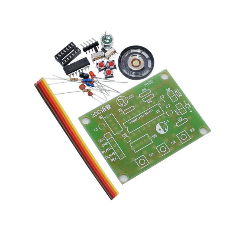 ISD1820 Kit perekaman suara 20 detik untuk siswa Kit percobaan pelatihan DIY produksi elektronik