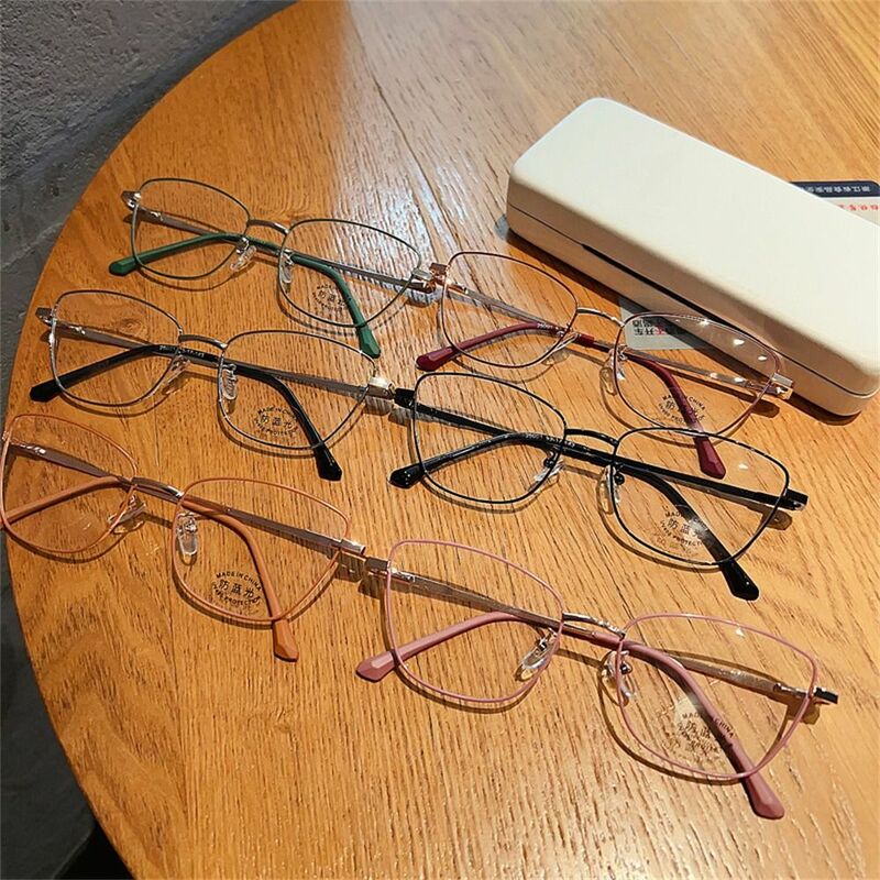 Óculos ultra leves com armação metálica para homens e mulheres, óculos miopia, armação grande, cuidados com a visão, personalidade