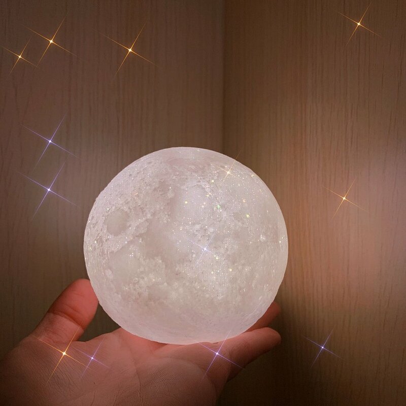 Lampe en forme de lune pour chambre à coucher, veilleuse d'ambiance réglable, protection des yeux, lampes de table de chevet, 5.5 cm, 7 cm, 8.5 cm, 9.5 cm, 11.5cm