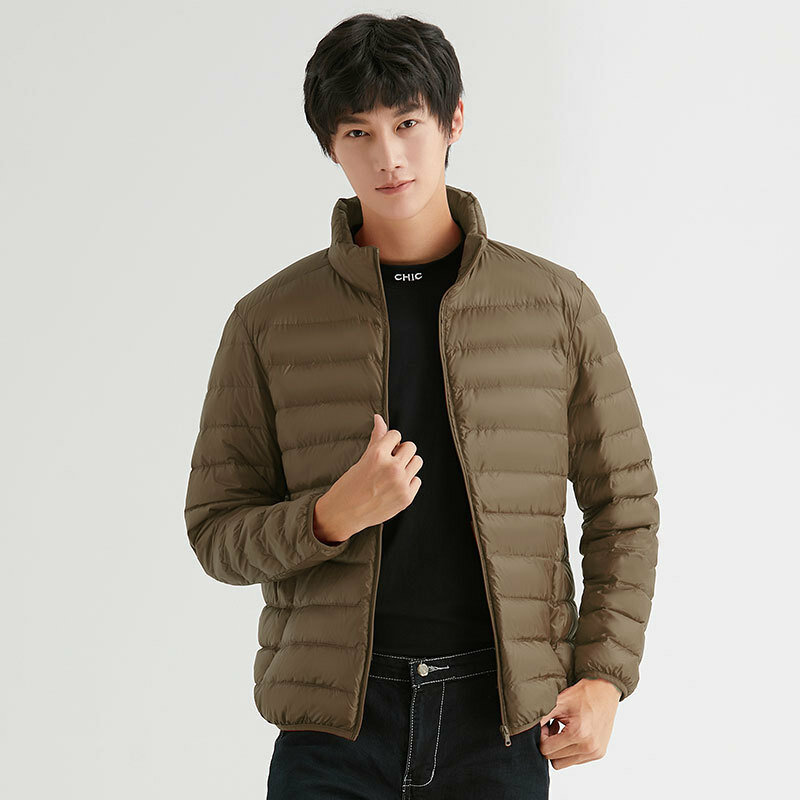 90% 화이트 덕다운 남성용 퍼퍼 재킷, 초경량 얇은 패커블 남성 캐주얼 코트, 최고급 2023, 가을 겨울 신상